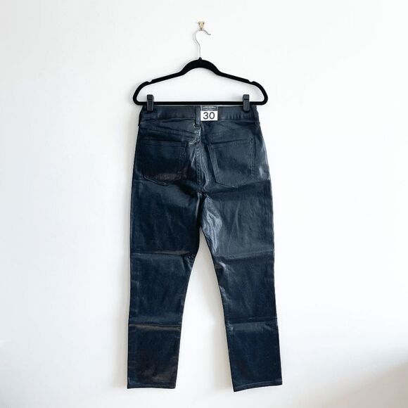 GAP Women's Jeans Vintage Slim Coated Sky High Rise True Black Foil Size 30 NWT - Picture 2 of 11